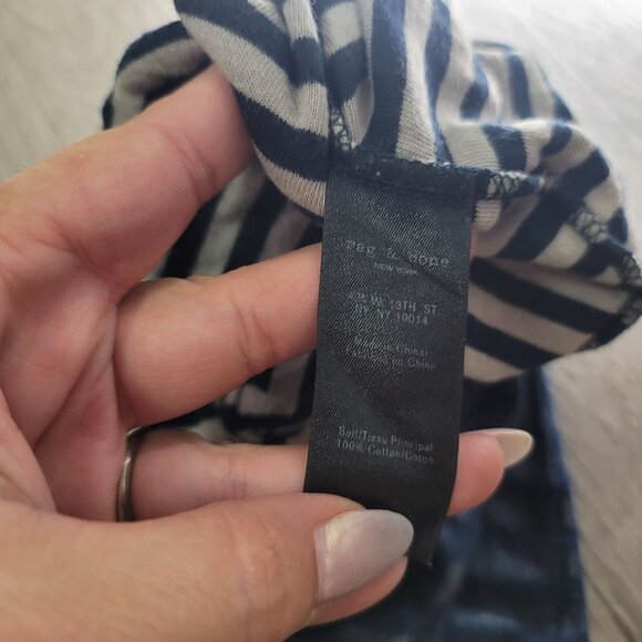 Rag & bone maxi body con Navy & Black Striped Maxi Dress Size Small tee shirt - Picture 4 of 6